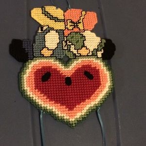 Welcome Sign Door Hanger Sunbonnet Sue Watermelon Heart Hand-Stitched